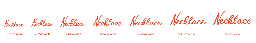 name necklace sizes