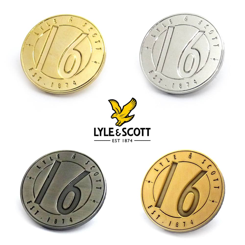 bespoke metal pins plated
